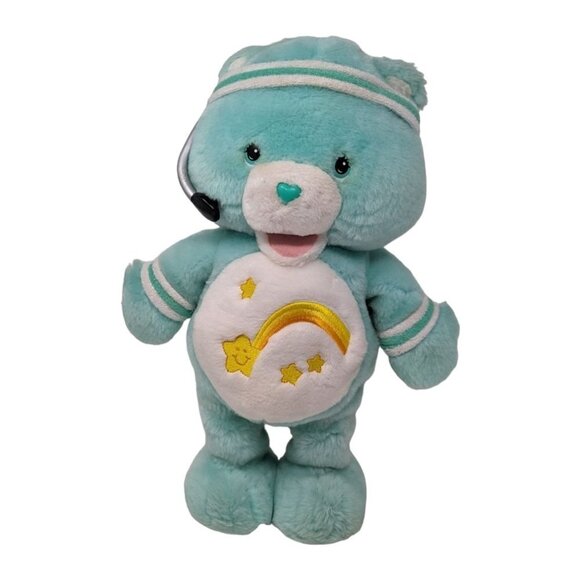 Care Bears Other - Care Bears Green Wish Bear Lets Get Physical Singing Dancing Plush Doll 14"